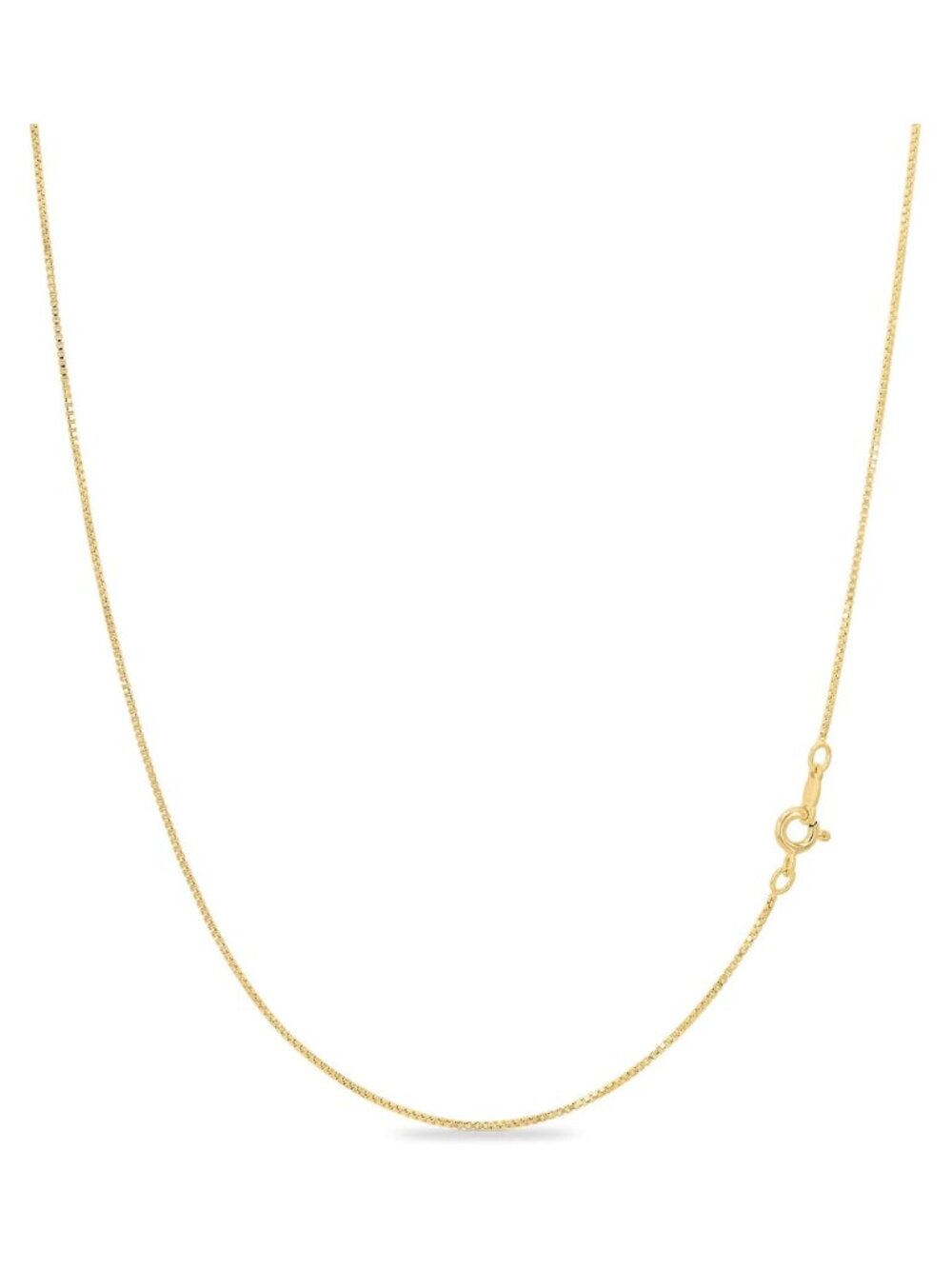 Women's Sterling Silver Box Chain Necklace 18K Gold Plated 20 Inch